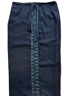 DOLCE & GABBANA D&G BLACK STRAIGHT CORSET STYLE SKIRT SIZE 24/38 (2 US)